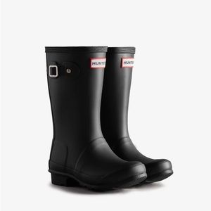 Hunter Matte Black Original Big Kids Rain Boots Size 13